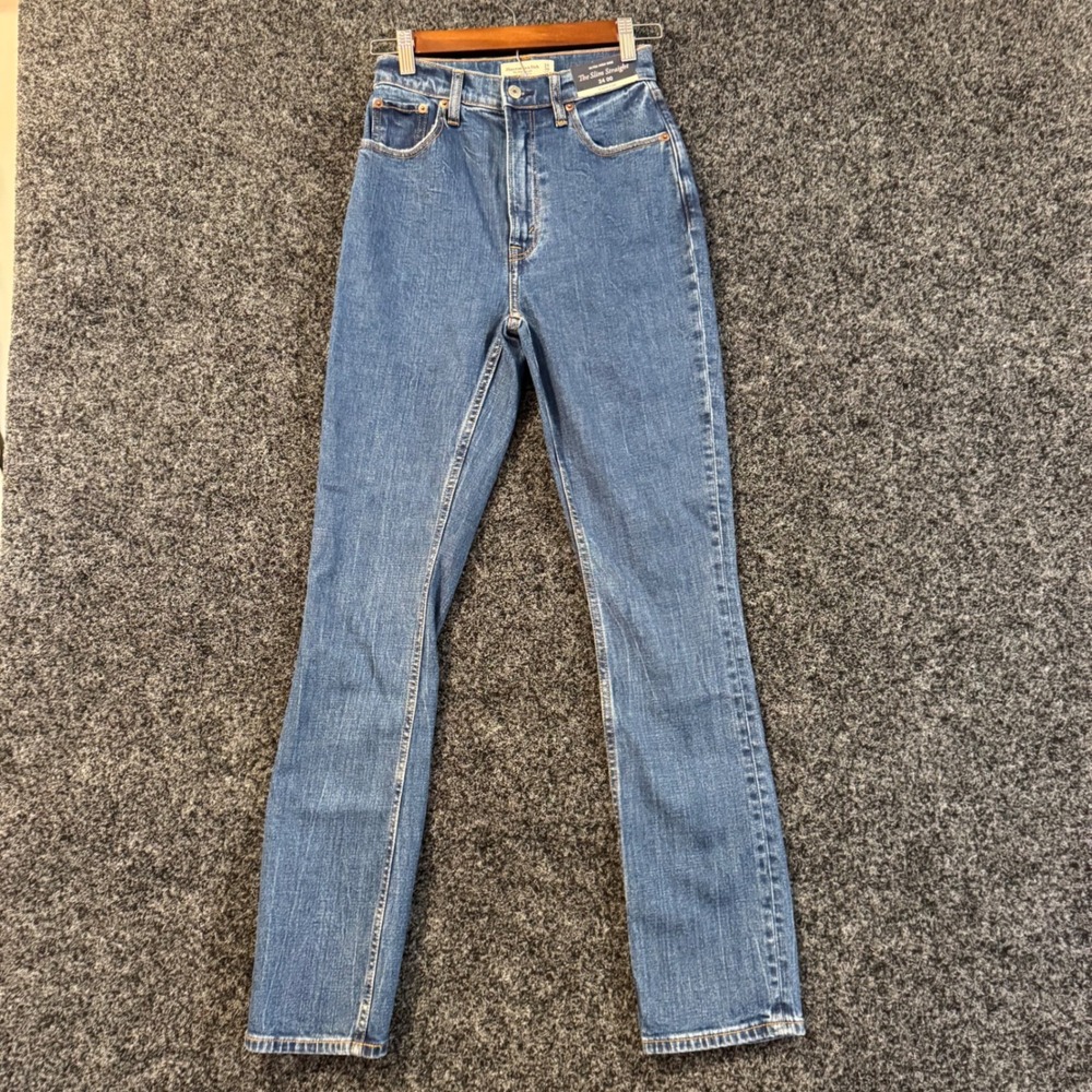 NWT Abercrombie Fitch Curve Love The Slim Straight Ultra High Rise Jeans Size 00